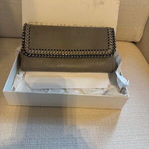 Stella McCartney Gray Wallet with Chain Detail